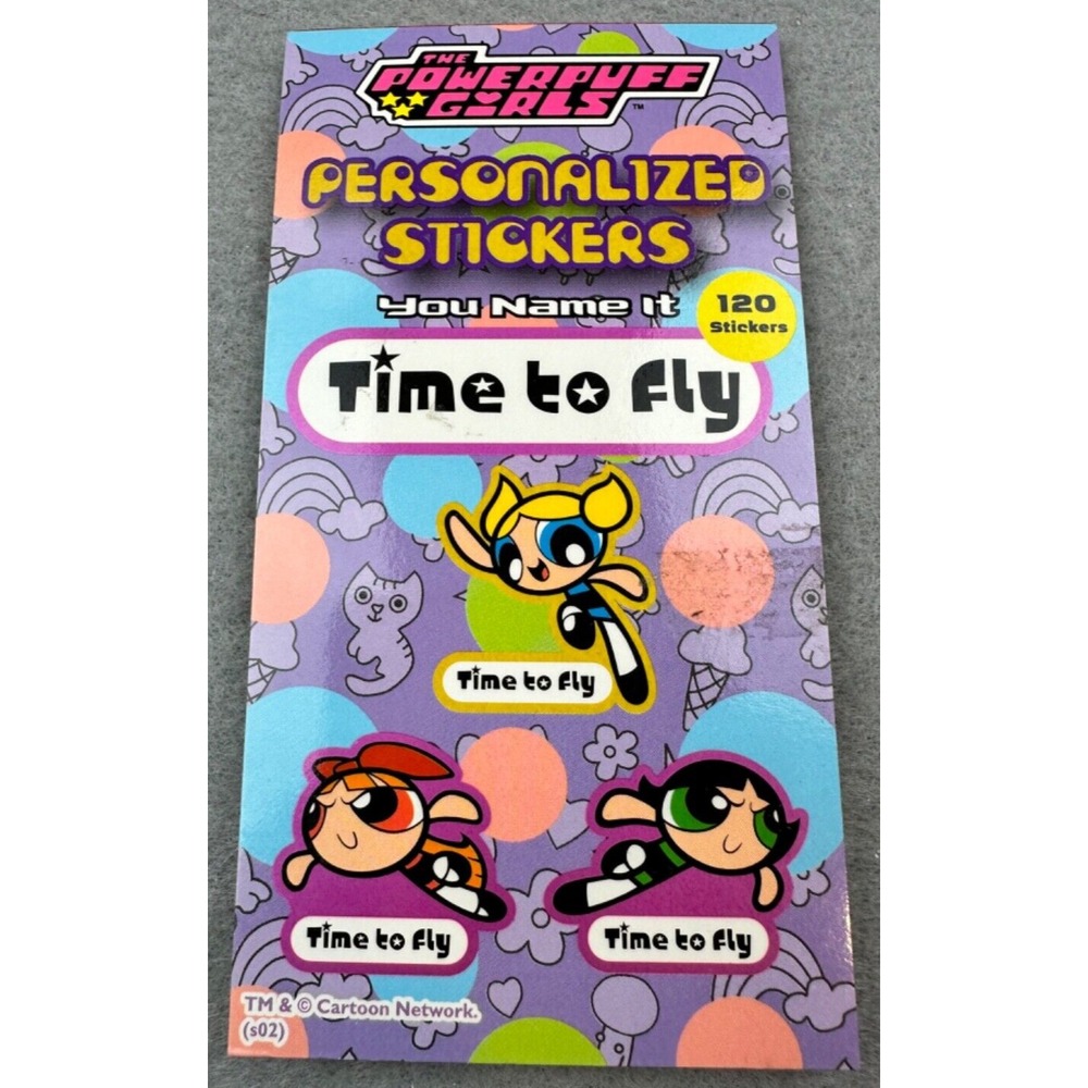 Vintage The‎ Powerpuff Girls Personalized Stickers 120 Stickers Time to Fly
